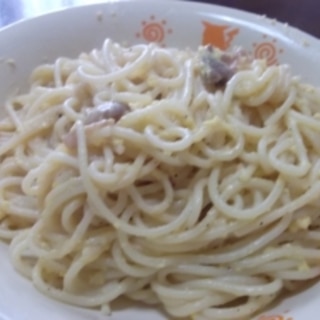 牛乳でカルボナーラ風パスタ